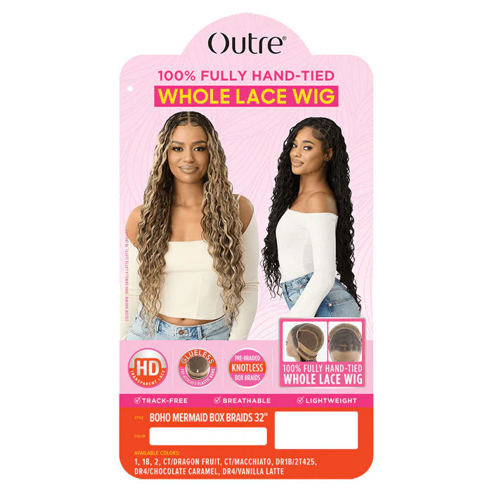 Outre 100% Full Hand Tied Glueless HD Lace Wig – BOHO MERMAID BOX BRAID 32″