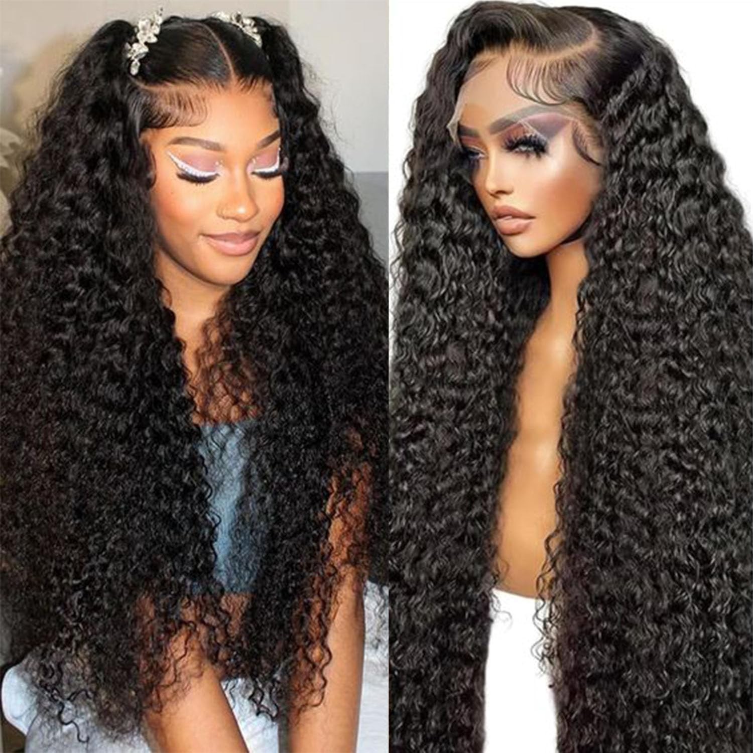 Leximi 20 Inch Curly Lace Front Wigs Human Hair Wig For Woman 13X6 Hd Wet And