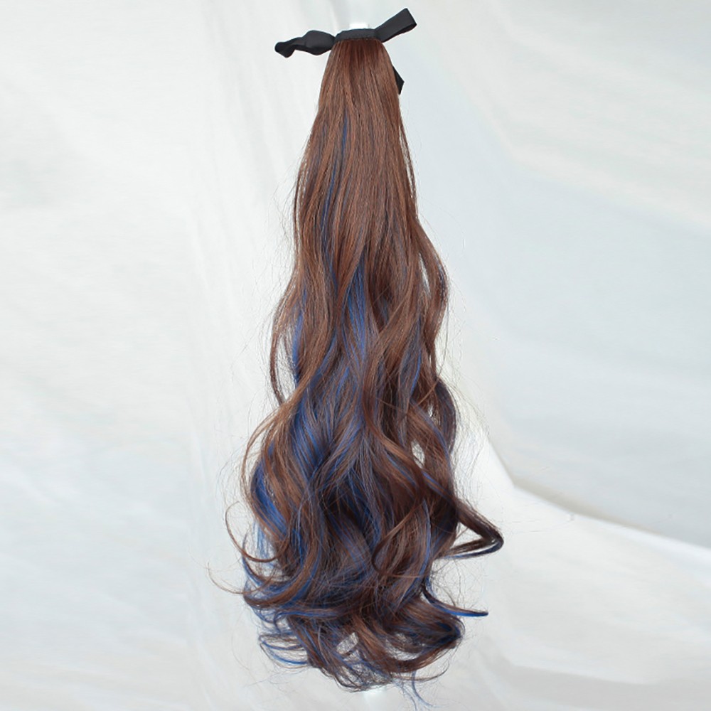1Pc Long Wavy Ponytail Wave Ponytail Extension Clip Women Lady Headdress