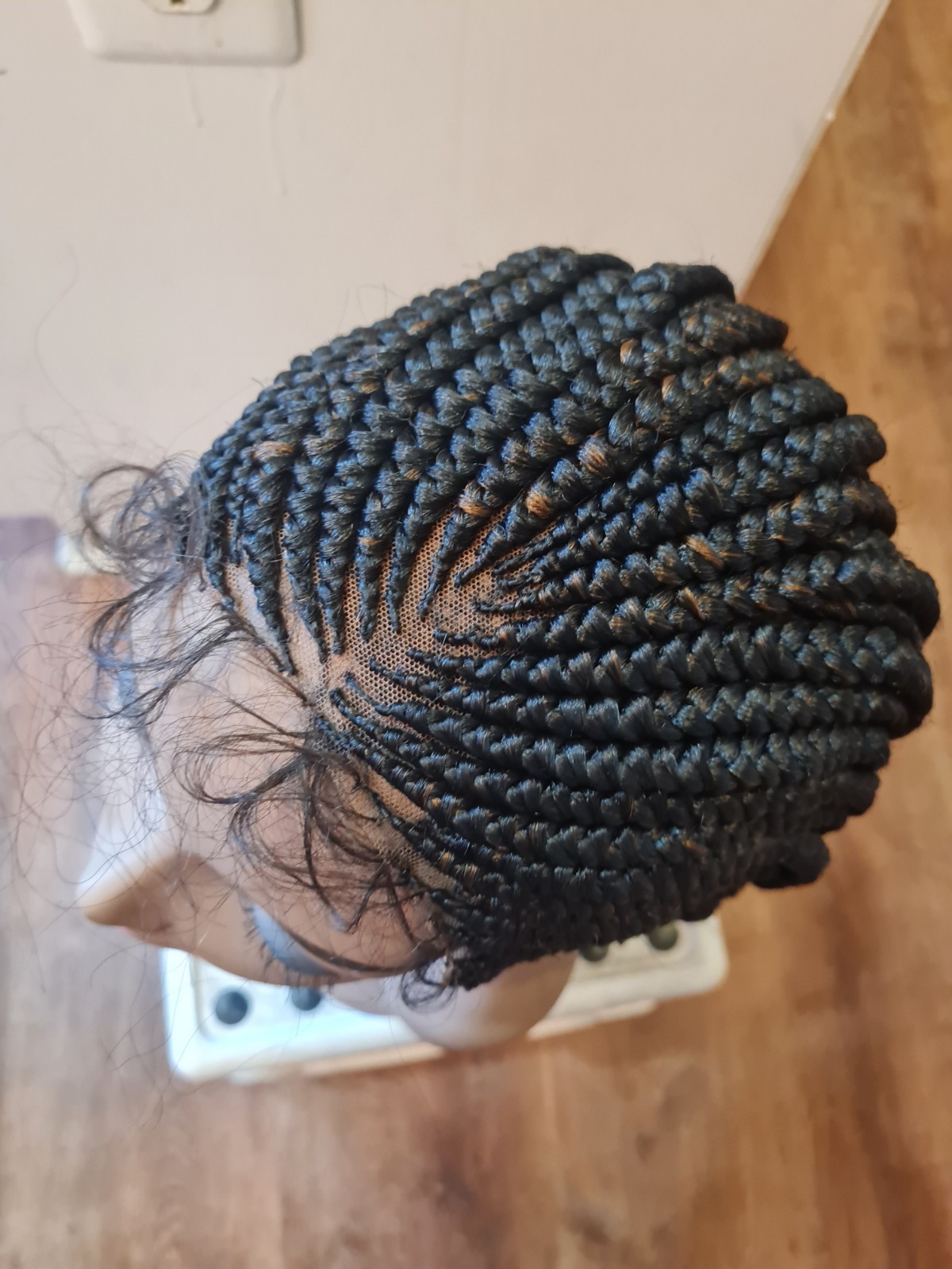 Braided Wig For Black Women Cornrow Braids Lace Front Synthetic Fiber