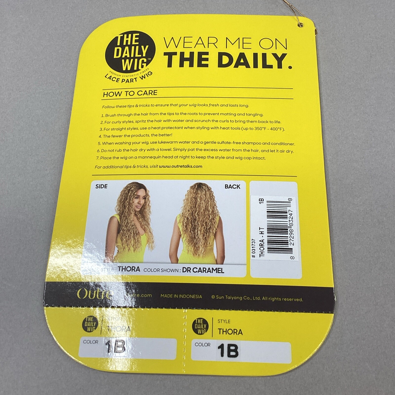 Thora Long Wavy #1B Off Black Premium Synthetic Lace Part Wig