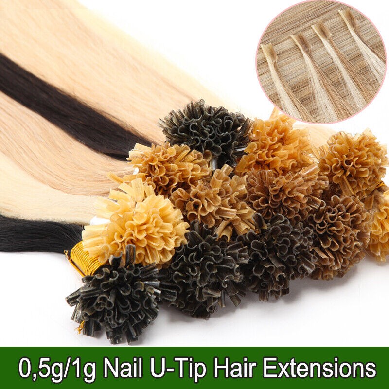 100PCS Keratin Bonded U Tip Human Hair Extensions Double Drawn European Hair 1g