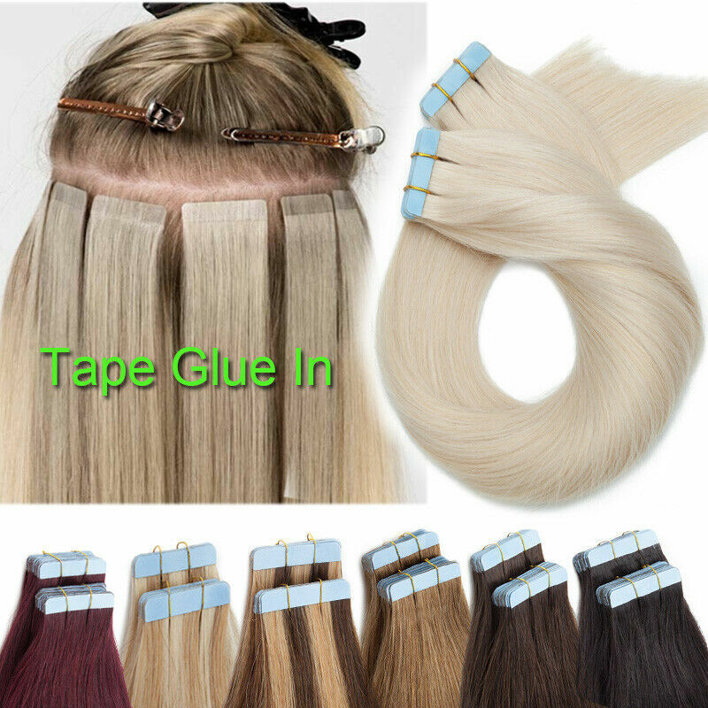 Seamless Skin Weft Tape in Remy 100% Human Hair Extensions Balayage Ombre Blonde