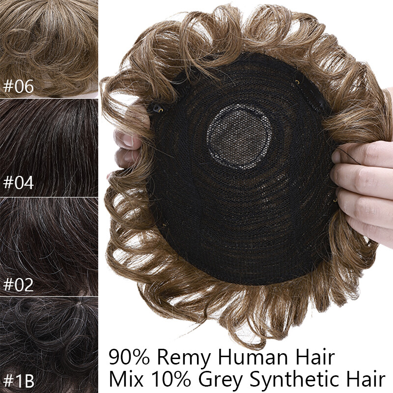100% Remy Human Hair System Clip in Hairpiece Replacement Toupee For Men 6″x7.5″