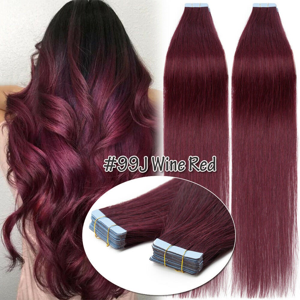 Invisible Tape In Human Hair Extensions Skin Weft Premium Hair Full Head 80pcs