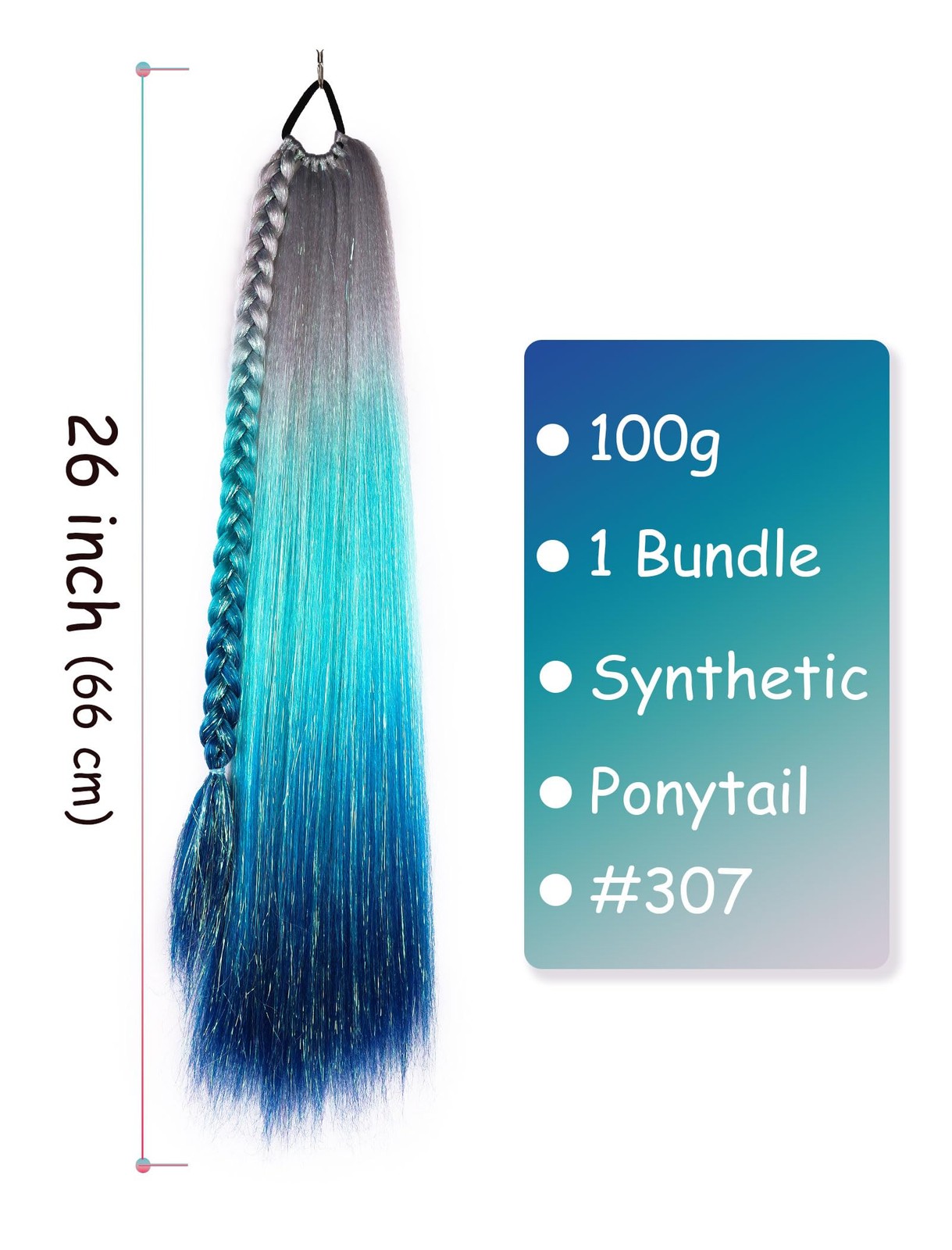 Ponytail Extension With Hair Tie 26 inch Colored Hair Extensions for Braiding…