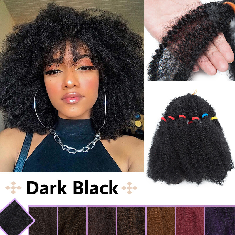 Afro Kinky Bulk Hair Extensions Curl Twist Crochet Braids 100% Natural As Human