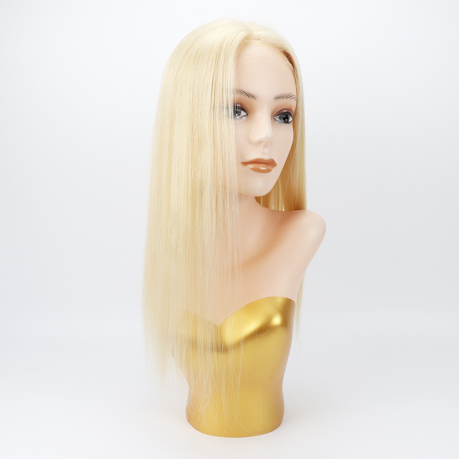 #613 Light Blonde Real Remy European Human Hair Lace Closure Topper For Woman