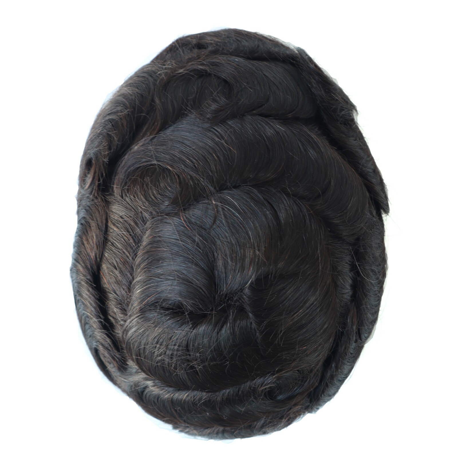 Mens Human Hair Replacement System Hairpiece Fine Mono Toupee Real Mens Hair 7×9