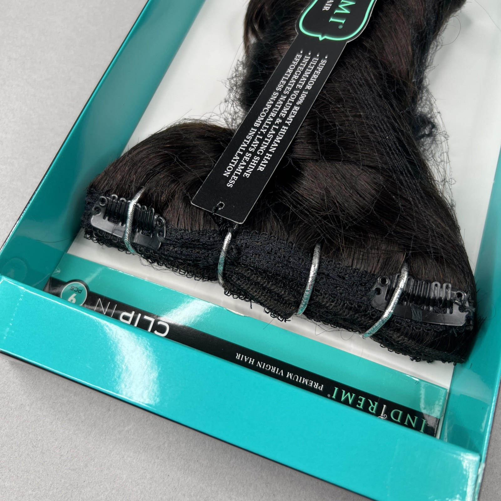 Indi Remi 9 Pc 10” Clip-in #2 Dark Brown Super Romance Curl Human Virgin Hair
