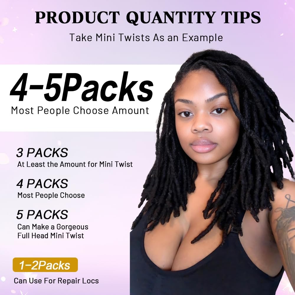 Afro Kinkys Bulk Human Hair for Dreadlocks Extensions and Locs Repair 1 Pack …