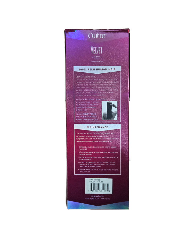 Outre Velvet Remi 10″ 100% Human Hair Spanish 10S F1B/33