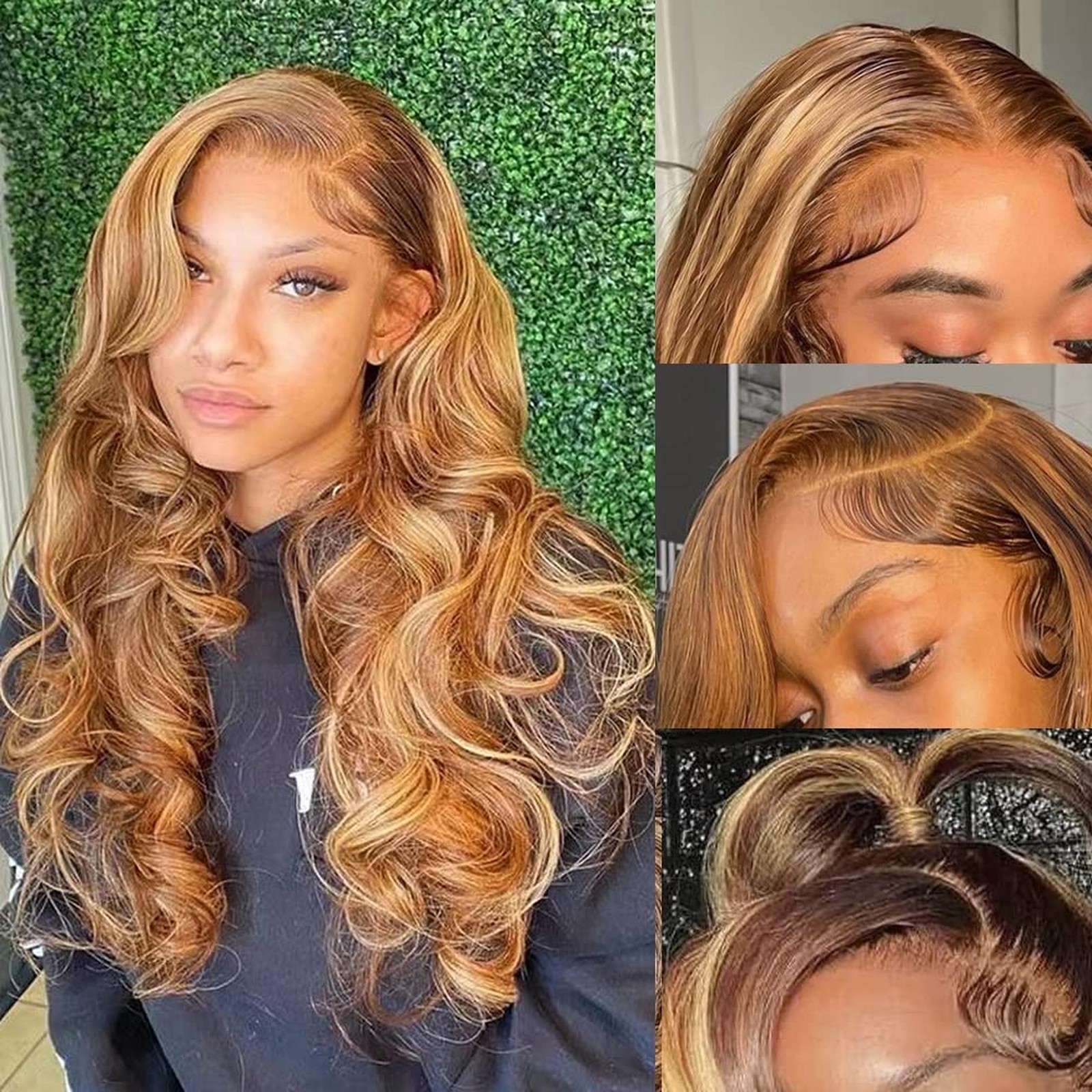Honey Blonde Lace Front Wig 13×4 HD Glueless Body Wave Synthetic Heat Resistant