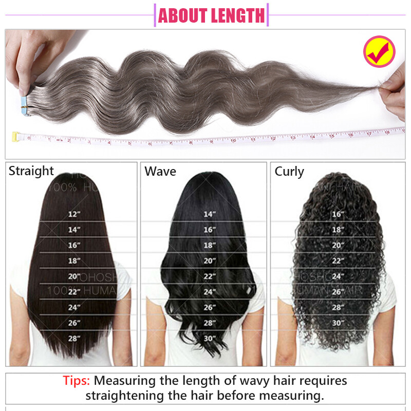 Tape In Russian Remy 100% Human Hair Extensions Skin Weft Thick Full Head 22″24″