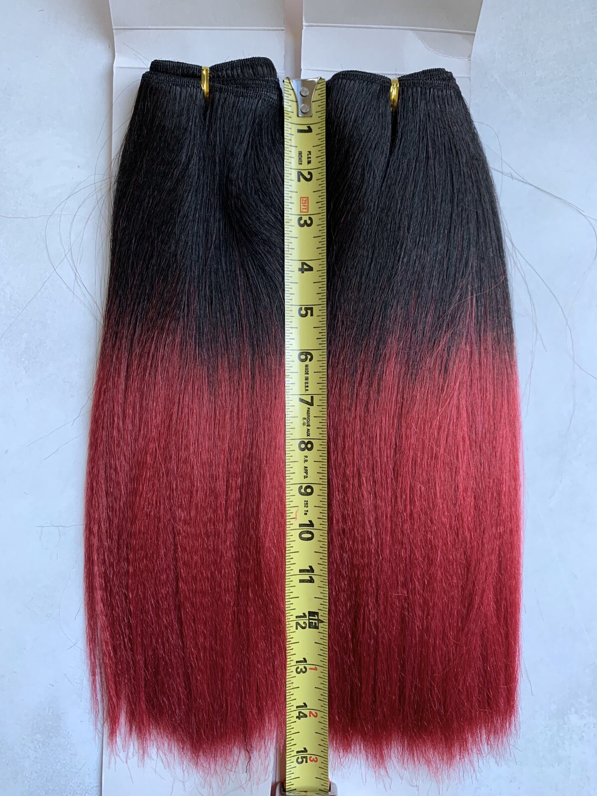 100% Human Hair for Weaving, New Minky Yaki 2-Pack Bundle Deal, T1B/Burgundy!