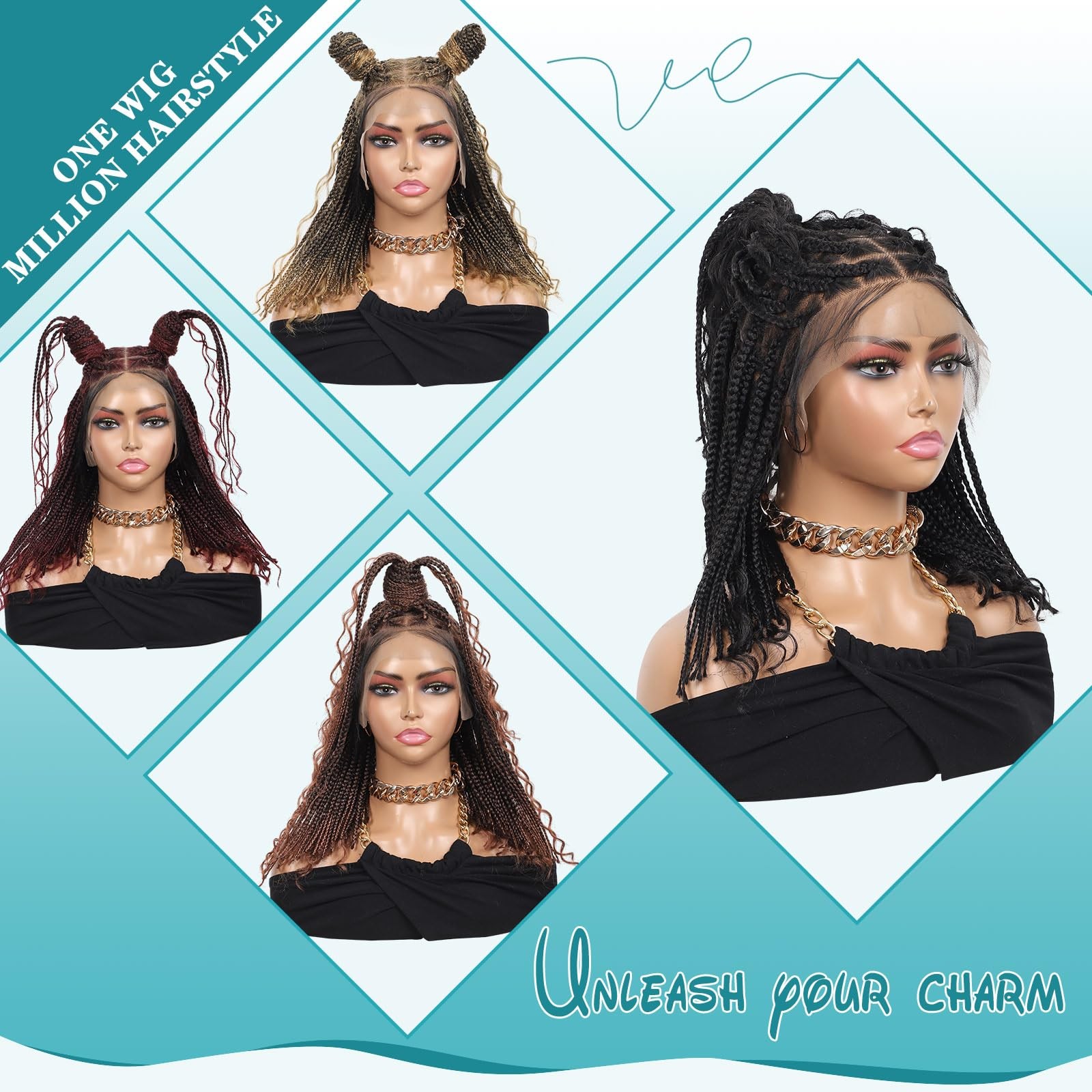 Kalyss 12Inch 13X8 Hd Lace Front Short Boho Braided Wigs For Women Full Lace