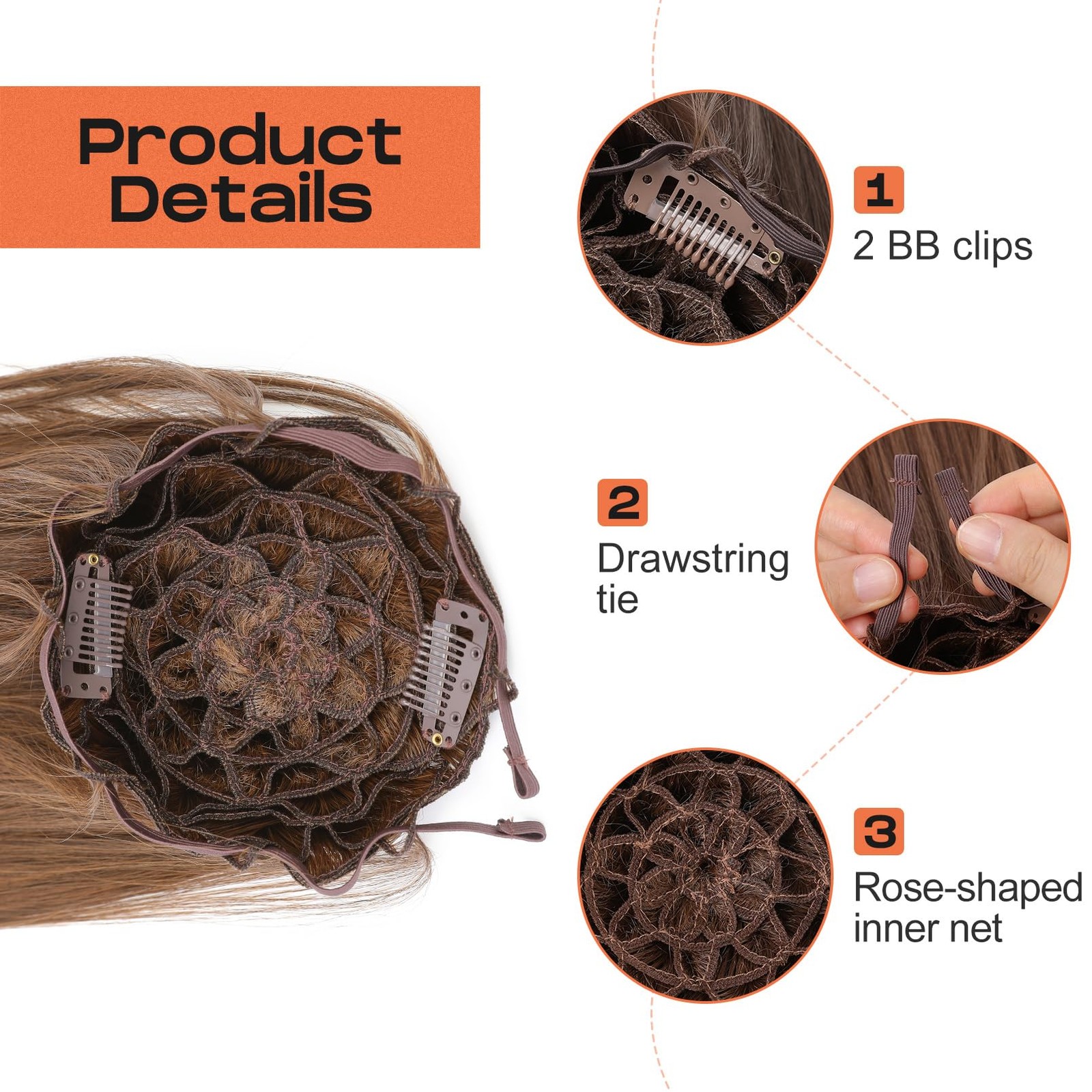 Cheer Ponytail Hair Piece, 10″ Straight Tangle-Resistant Smooth Natural Cheer…