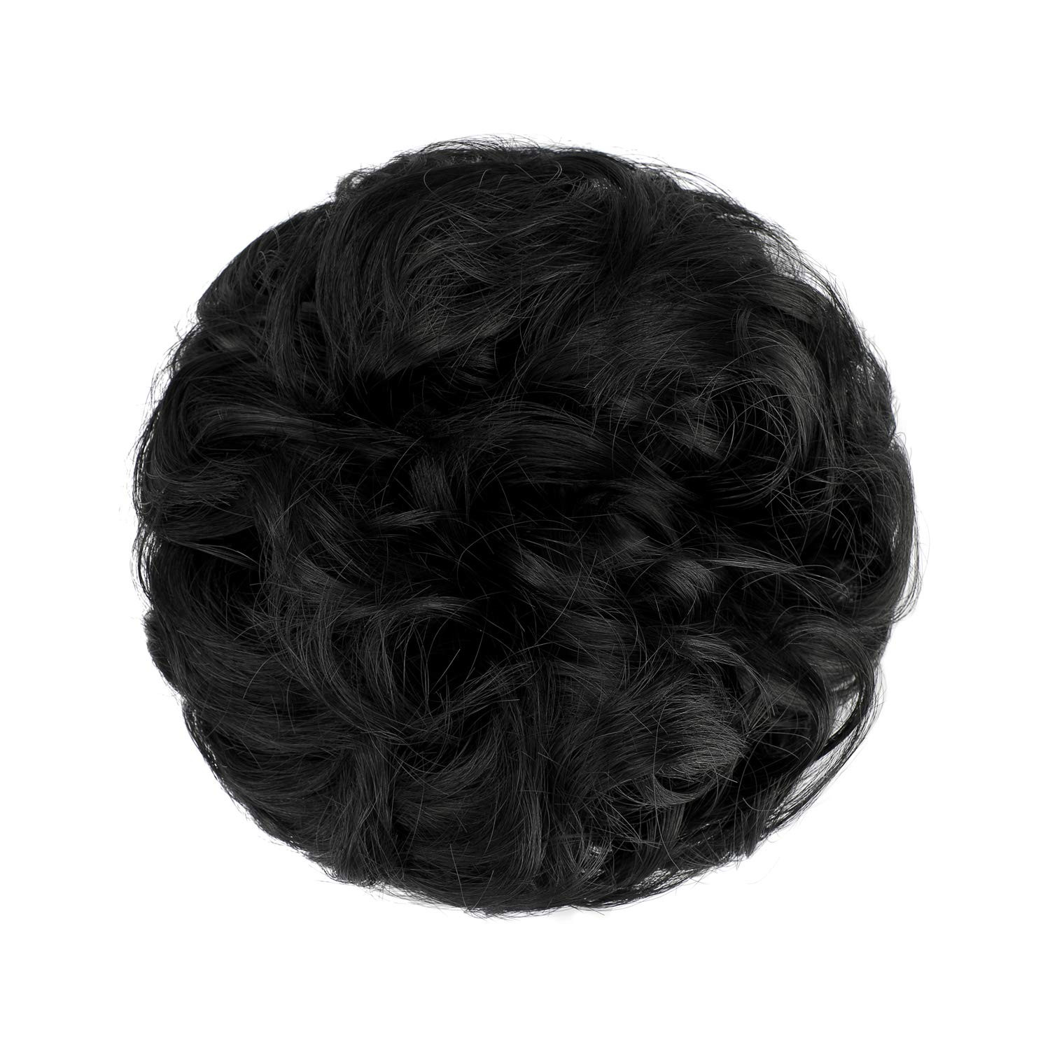 2 PCS Messy Bun Hair Piece Wavy Curly Scrunchies Synthetic Chignon Ponytail Hair