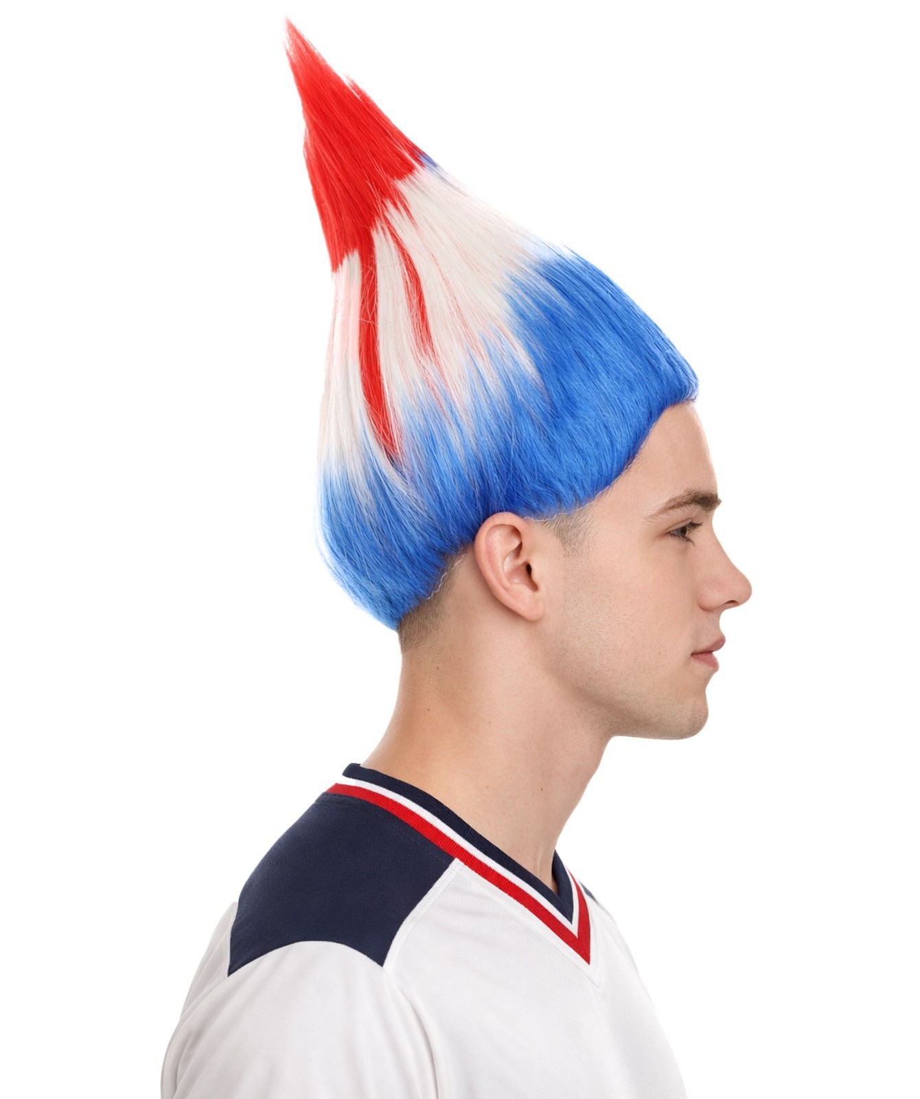 HPO Flagwigs Adult Unisex Serbia Flag Troll Wigs,Perfect for Cosplay HM-797A
