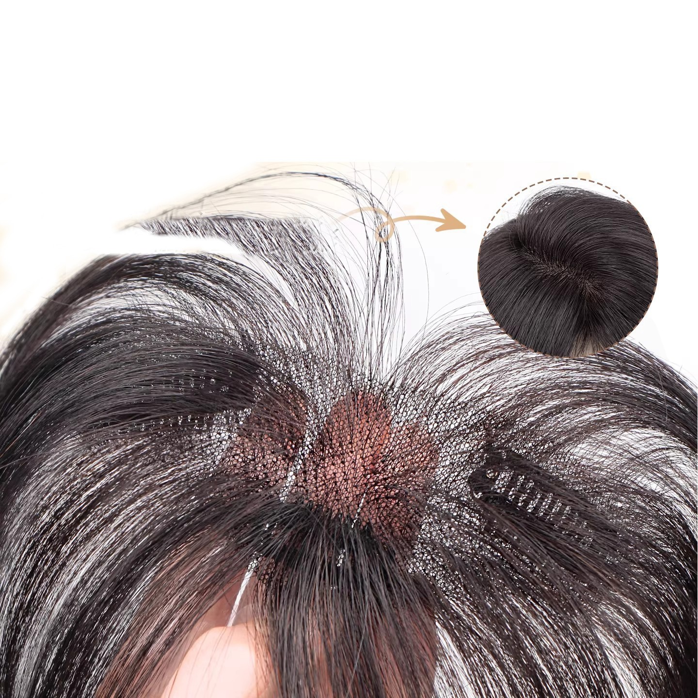 Frontal Handmade Middel Part 100% Human Hair Topper Bangs Hairpiece For Women