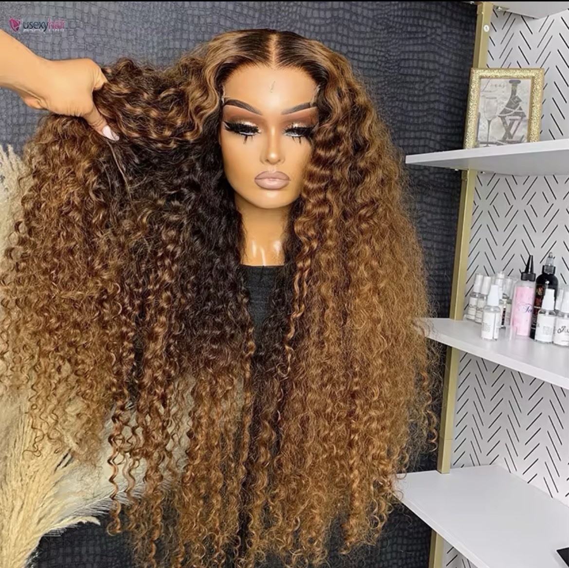 Brown Deep Wave Lace Frontal Wig 250% Density 13×4 HD Lace Front Wigs Human Hair