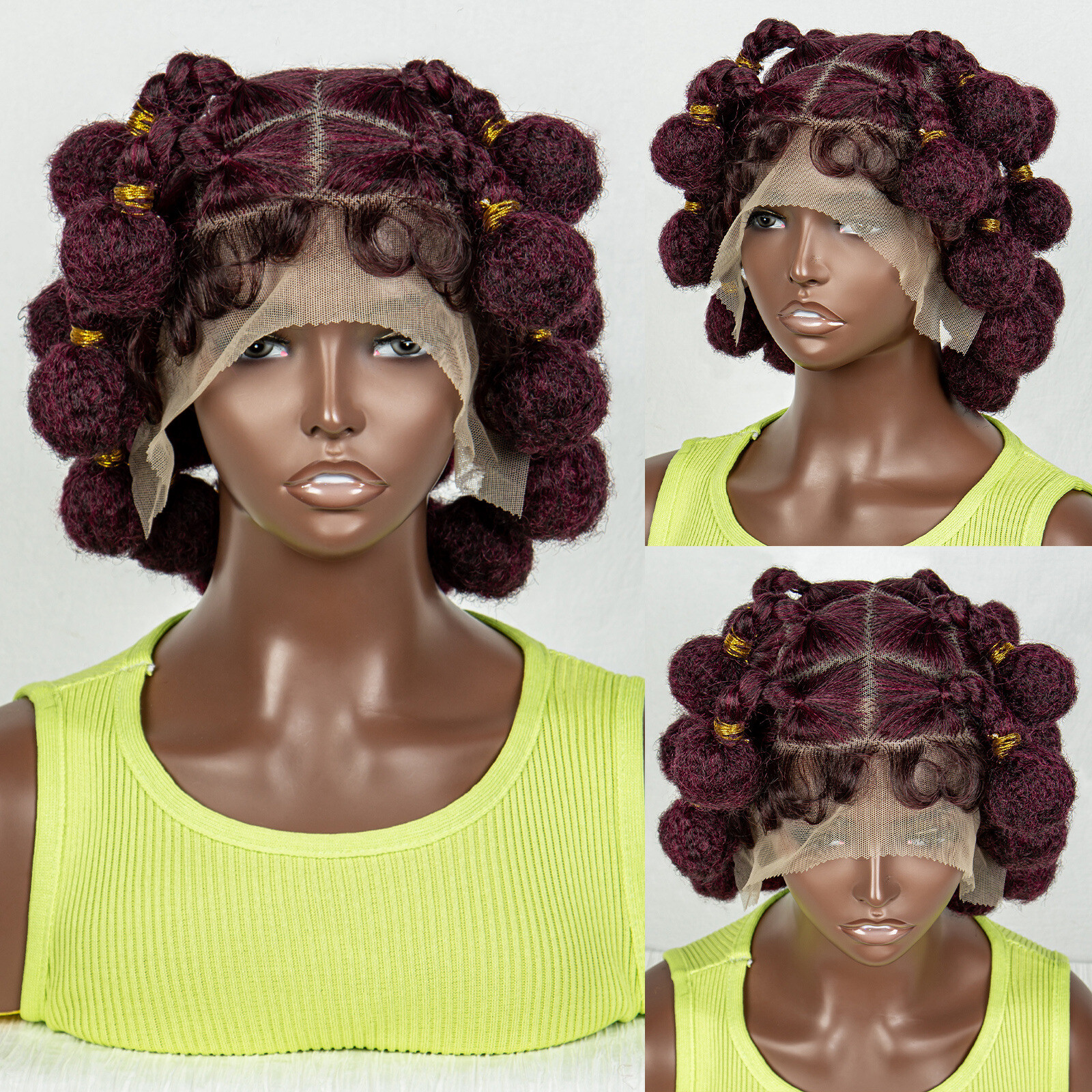 Knot Braided Wigs Synthetic HD Full Lace Wig For Black Women Afrian Braid Wigs