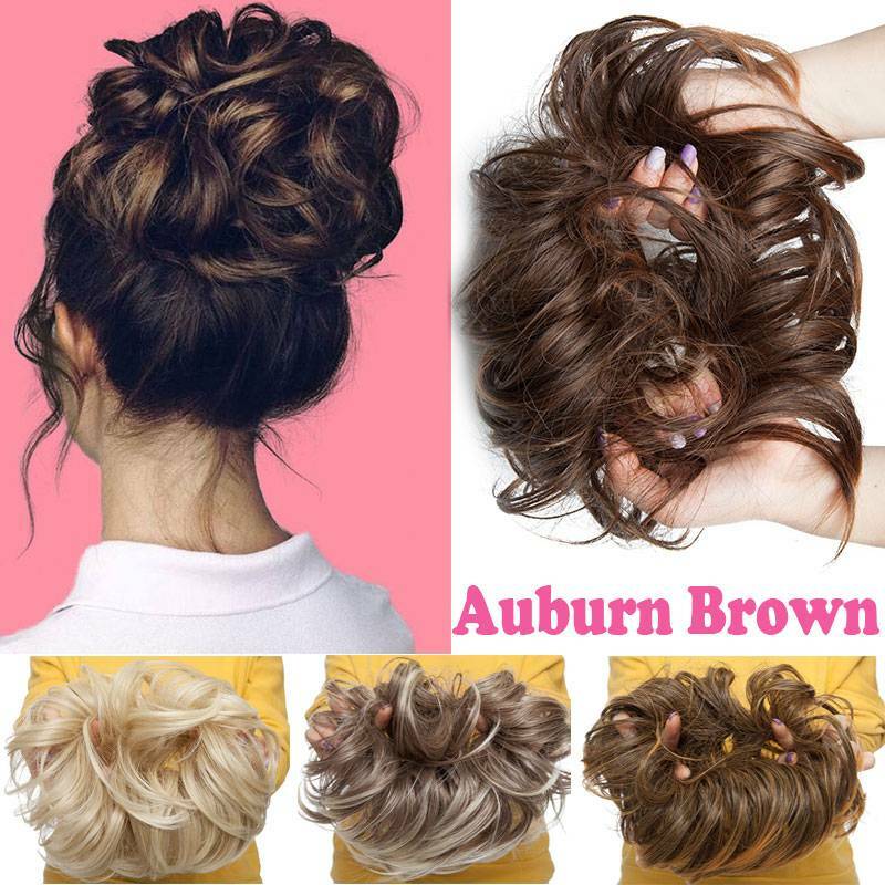 80g Thick Messy Bun Hair Piece Scrunchie Wrap On Updo Pony Tail Hair Extensions