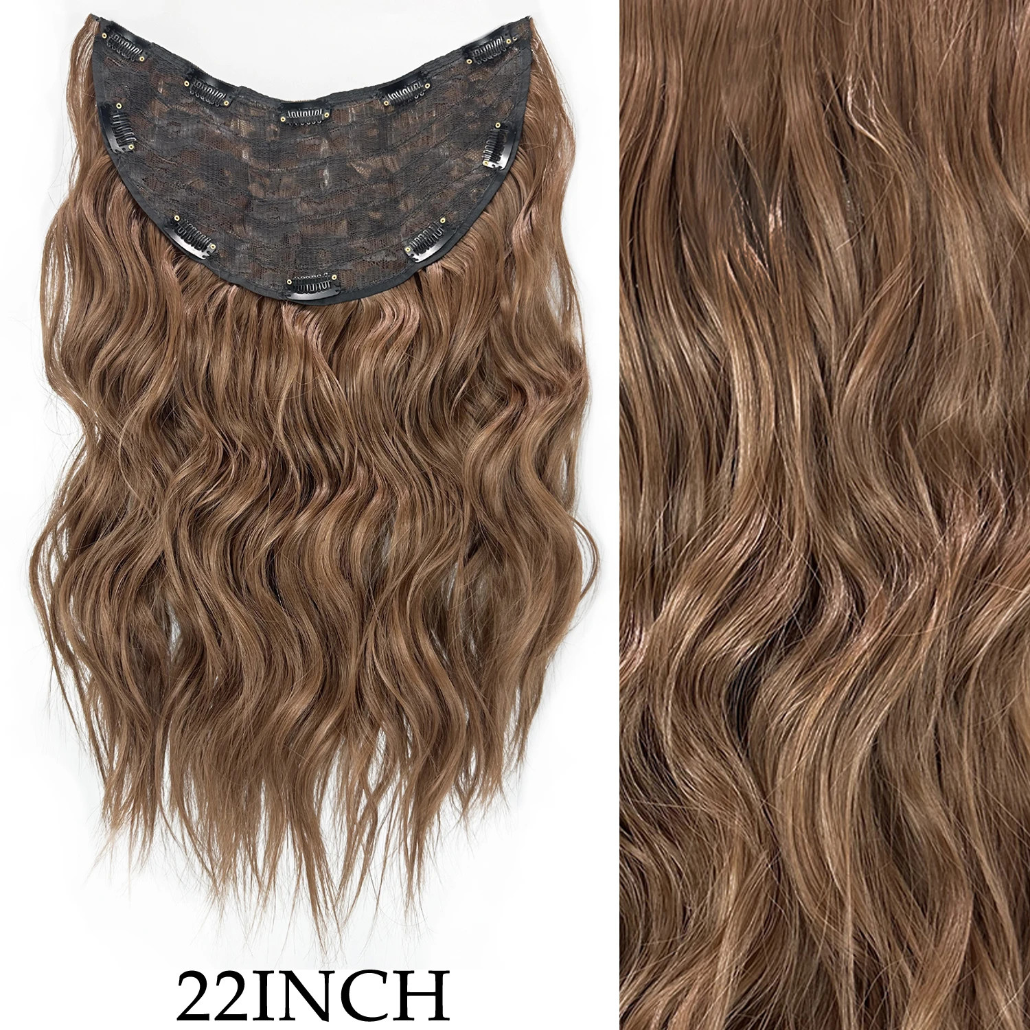 Long Straight 16 Clips 7Pcs Hair Extensions Heat Resistant Blonde Black