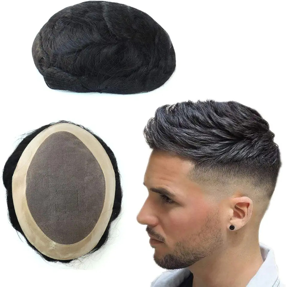 Men Toupee 10*8 Hair replacement system for Men Mono Lace Hair pieces Hair
