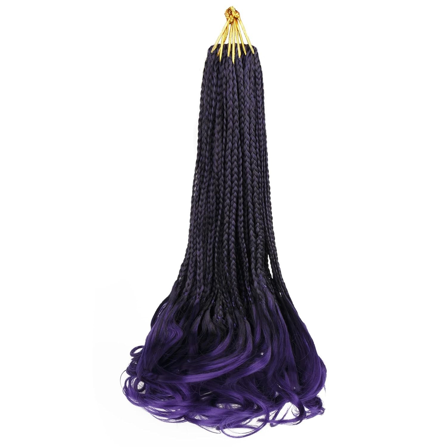 Youjare French Curl Crochet Braids for Black Women,18 Inches 8 Packs Ombre Purpl