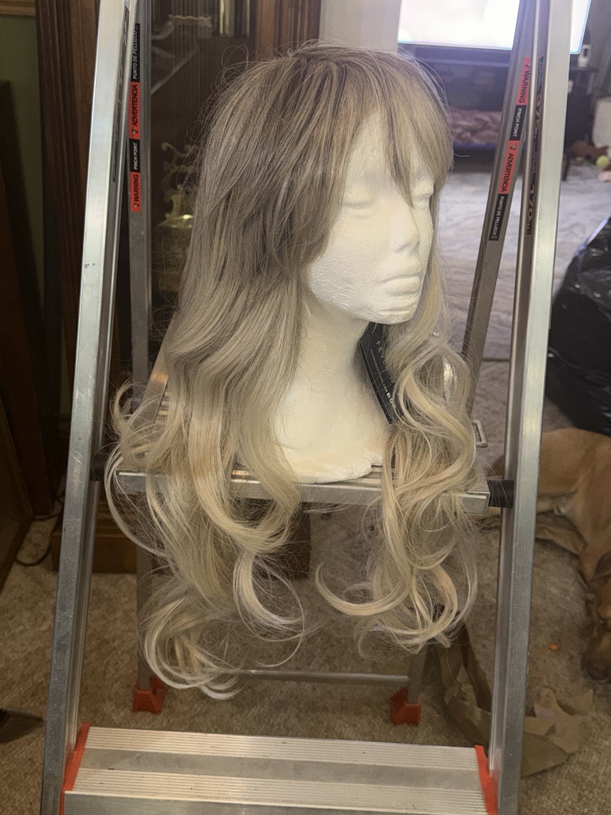 NWT Fever Wig By Smiffys Sienna Wig (Blonde with Dark Roots 26in