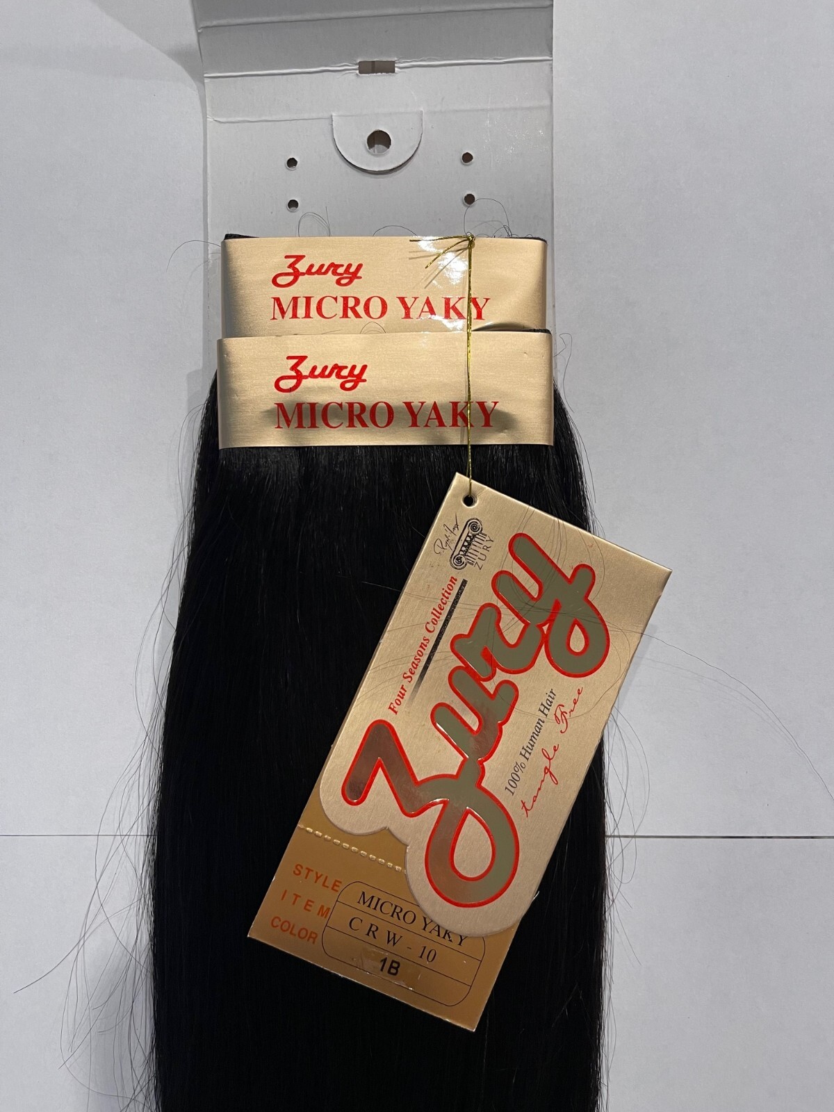 Zury 100% Human Hair Weaving Straight Micro Yaky Perm 10 inch color #1B