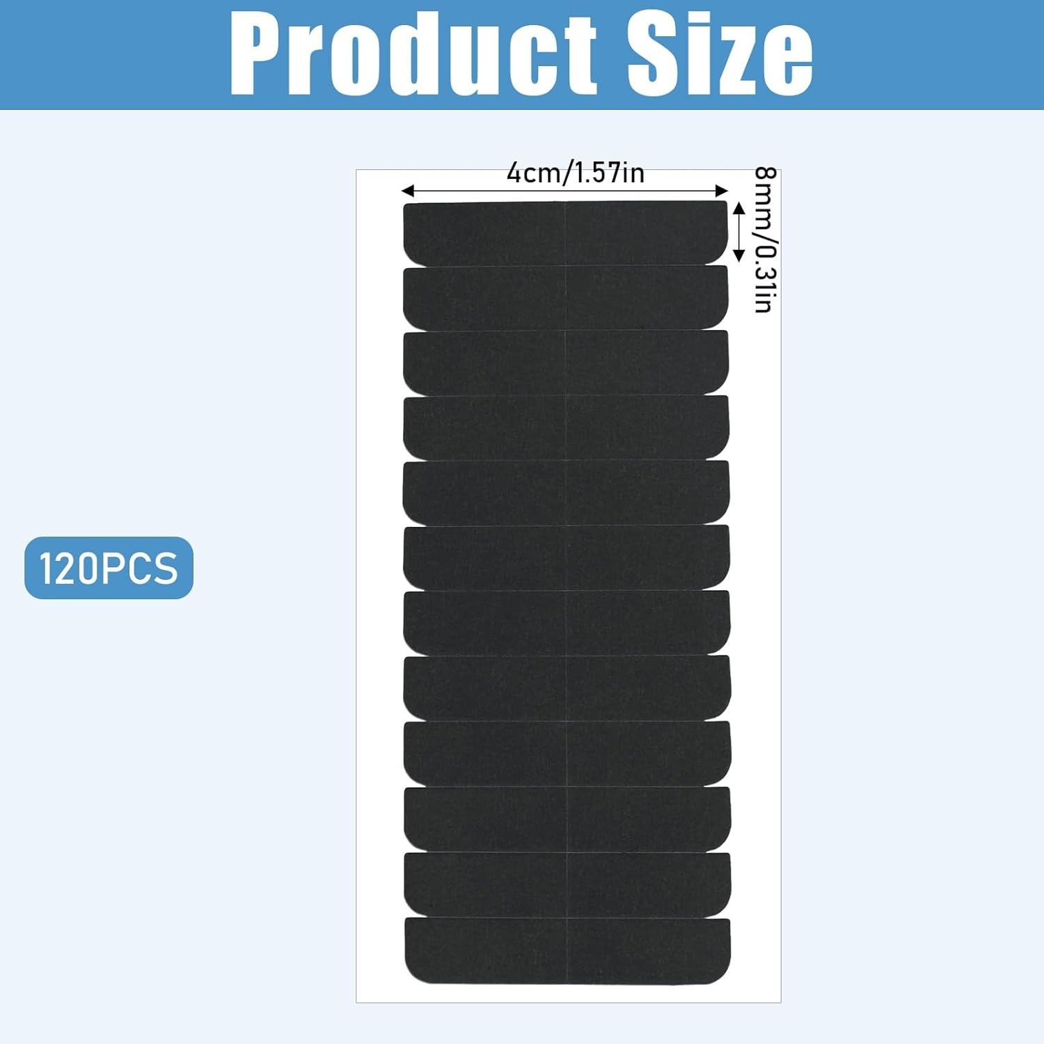 120pcs Black Hair Extension Tape Double Sided Waterproof Replacement Adhesive Ta