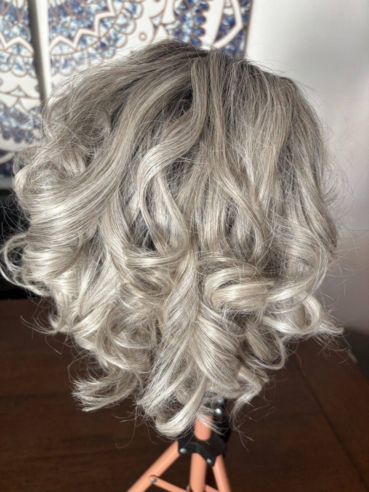 Luxury Lace Front Free Part Stunning Salt & Pepper /Silver, Blonde Synthetic Wig