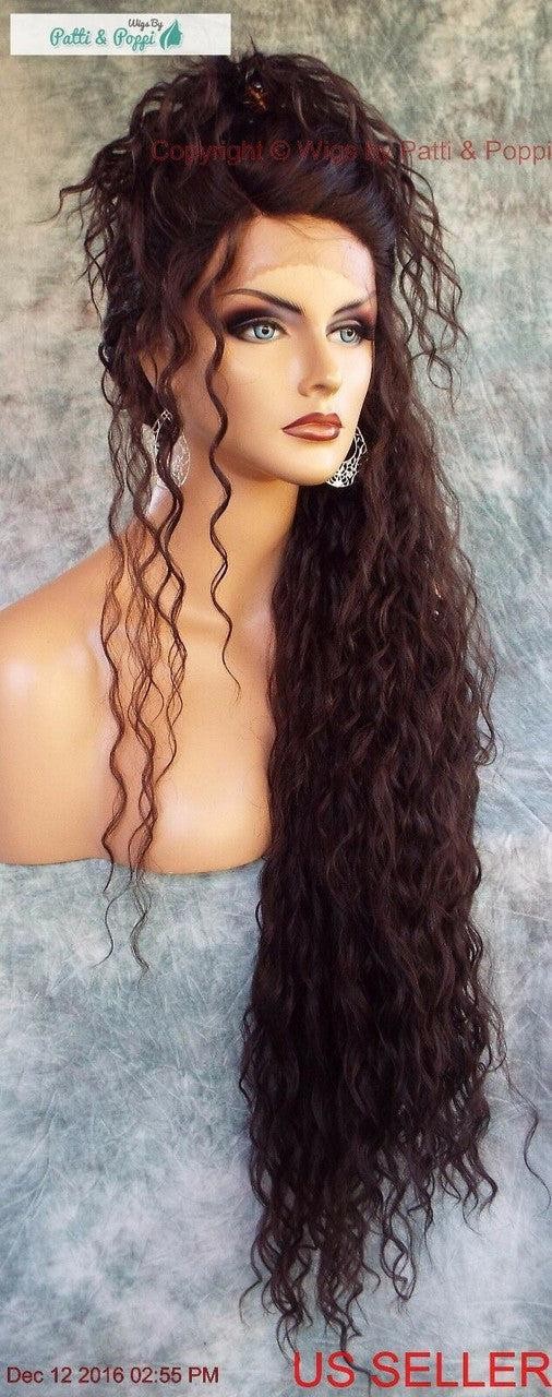 36″ X-LONG LACE FRONT DEEP C-PART HIGH HEAT SAFE WIG COLOR #4 SEXY 258