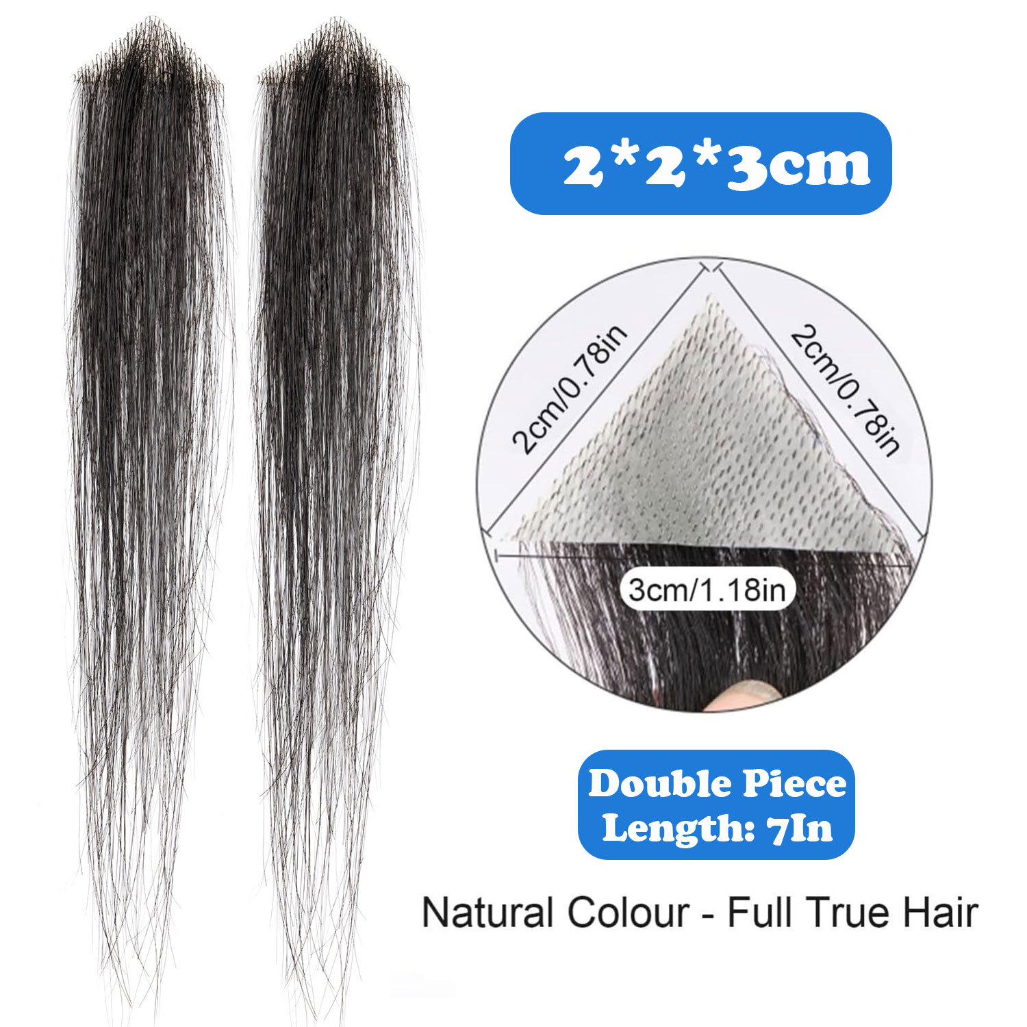 Front Hairline 100% Human Hair Patch Full Skin Base Cover-Up Topper Piece Toupee