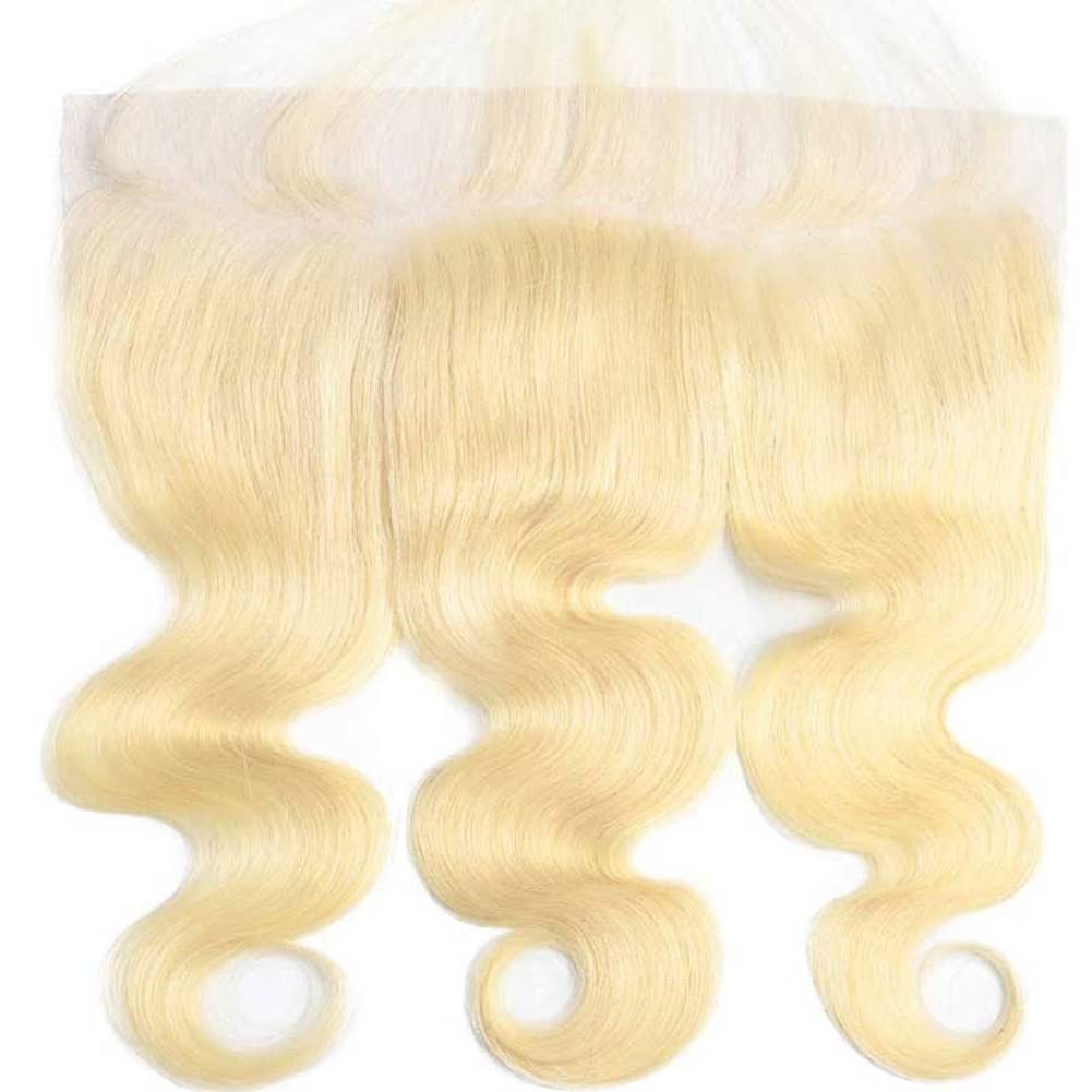 613 Frontal 13×4 HD Transparent Lace Closure 100% Russian Blonde Human Hair E…