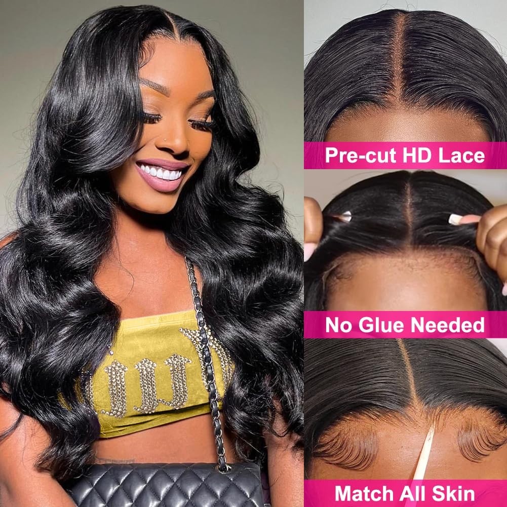 Brazilian Body Wave Precut 4×4 LaceFront Wig Human Hair Glueless Wig Wear and Go
