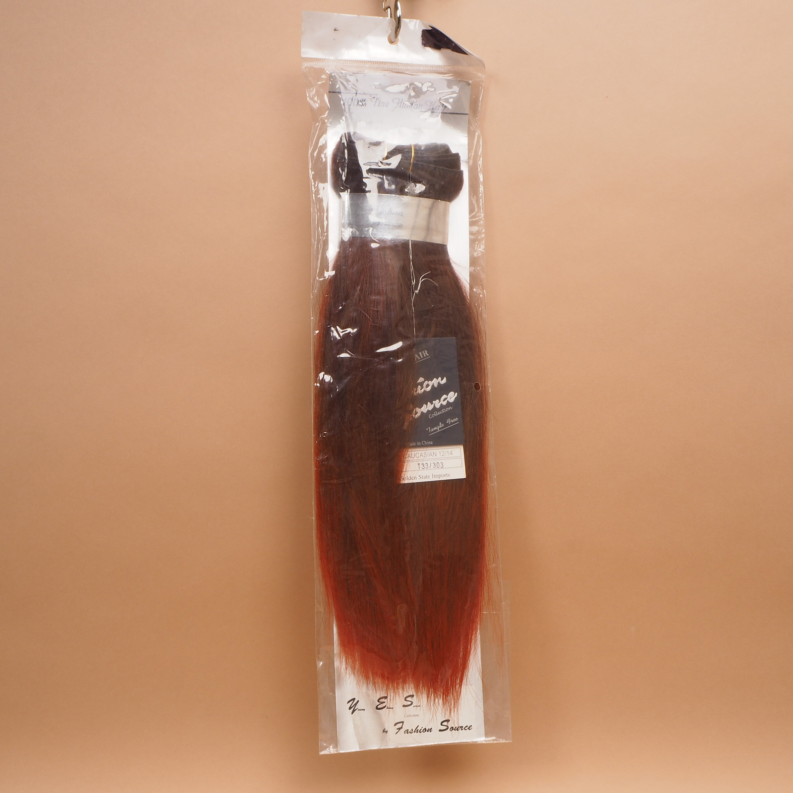 Sew In Weft Straight Human Hair Extensions Caucasian Golden Brown T33/303 12-14″