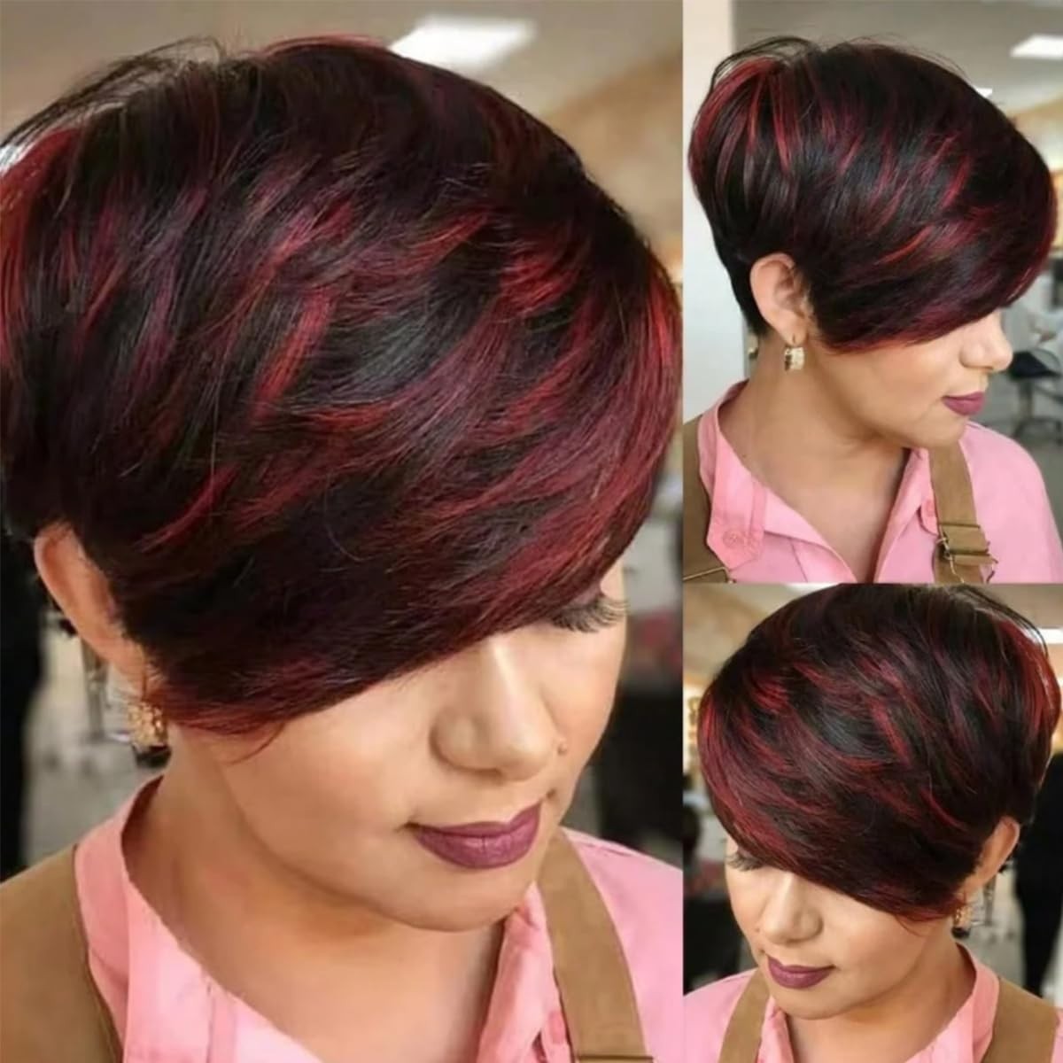 Trendy Basic Pixie Cut Wig – 180% Density with Rose Net Cap for All-Day Comfort