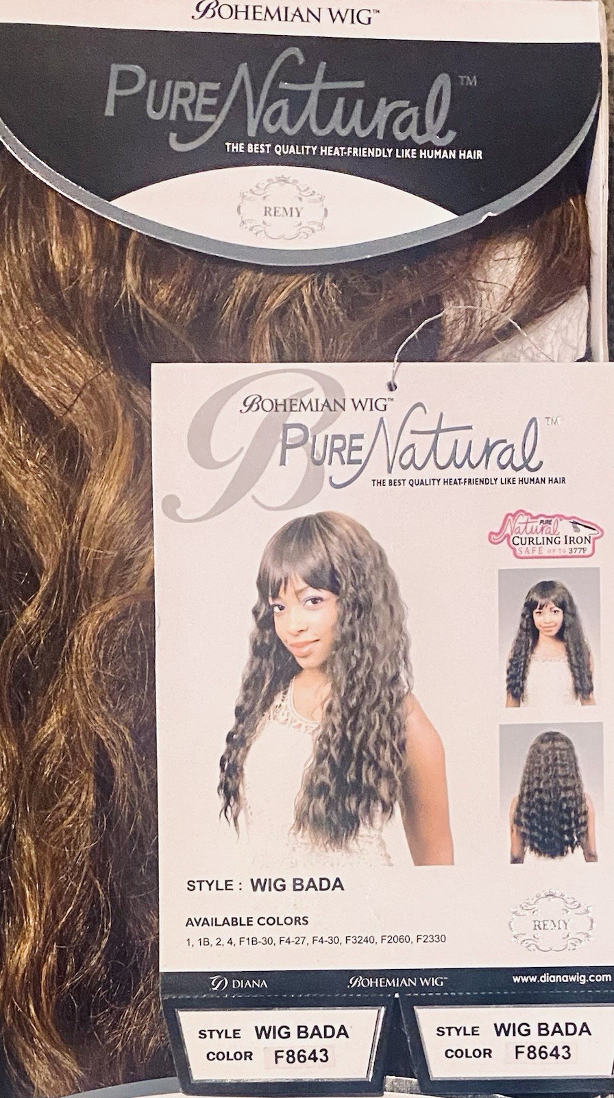 DIANA BOHEMIAN WIG BADA F8643 Color Pure Natural Like Human Hair NEW