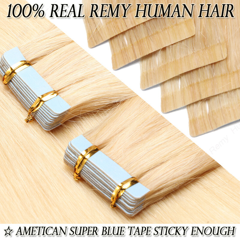 16″ 18″ 20″ 22″ Tape In Skin Weft 100% Remy Human Hair Extensions Skin Weft W868