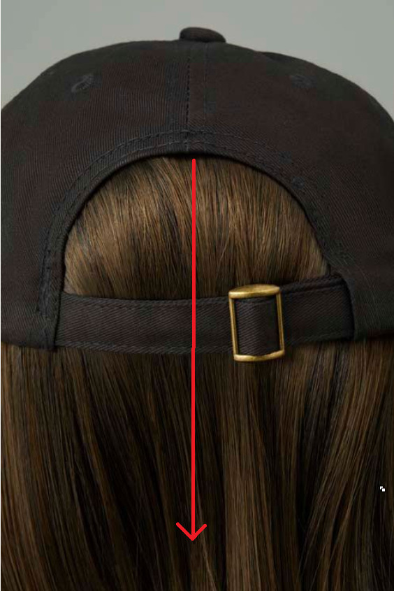 WAVY HAT WITH HAIR by HENRY MARGU, Black Baseball Cap *ALL HAIR COLORS*, New