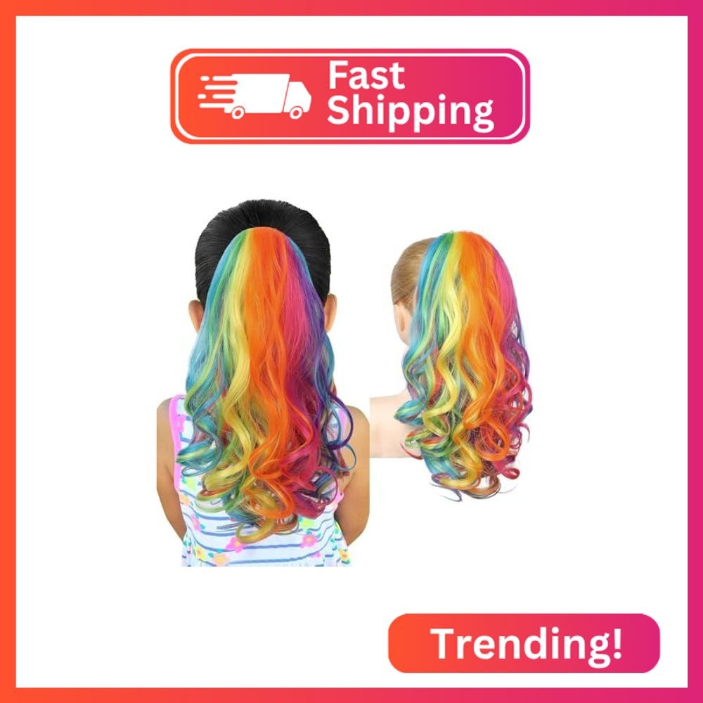SEIKEA Ponytail Extension, 18″ Lightweight Wavy Curly Clip in Pony Tails, Colore
