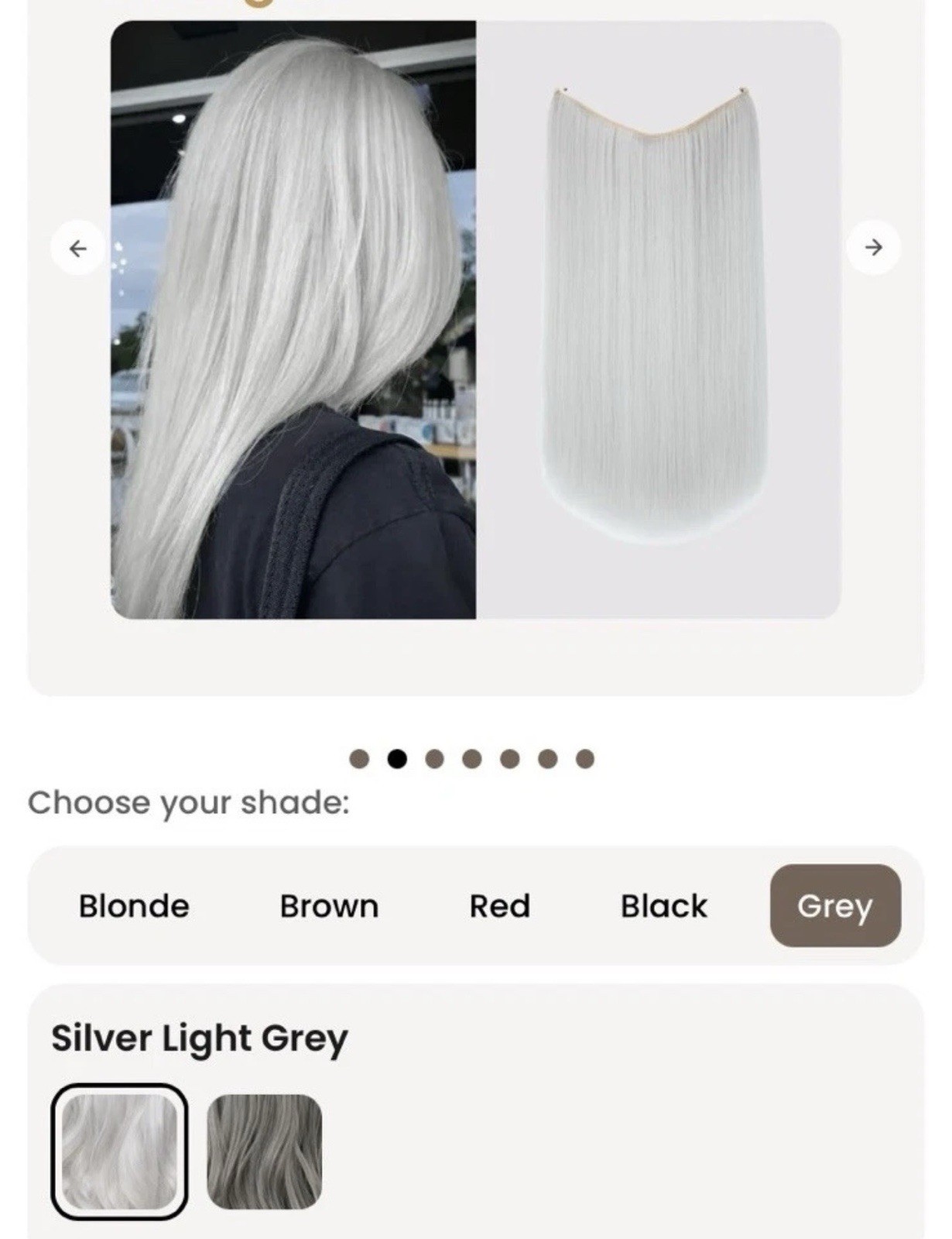 Thathair High Quality 14” Halo Extensions Silver Light Grey Wavy Straight Set
