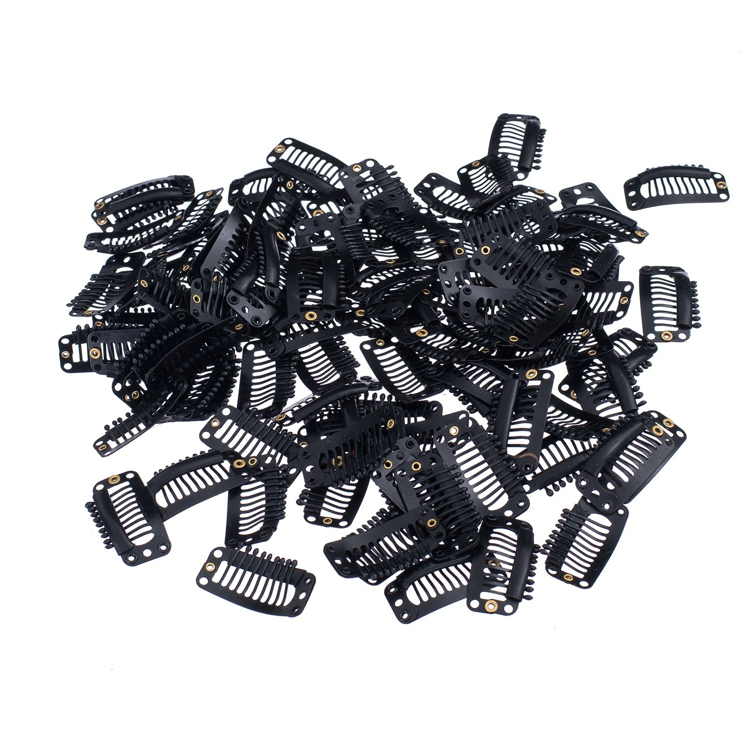 SWACC 100 Pcs U Shape Metailic Snap Clips ins for Hair Extension Hairpiece DI…