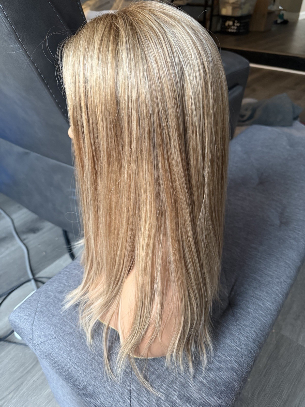 human hair lace Top European Hand tied Wig 18 Inches Size Small