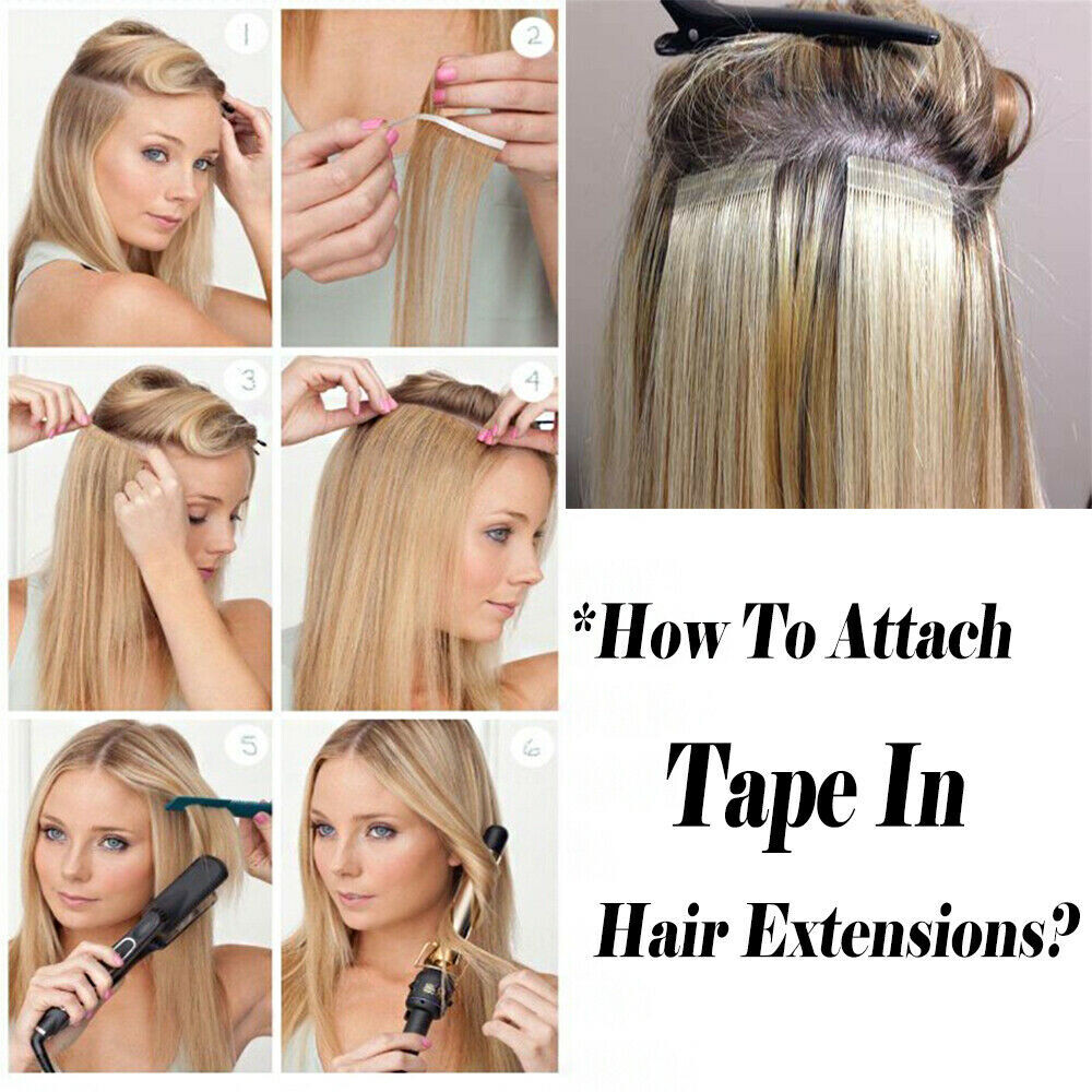 Tape in Remy Human Hair Extensions Seamless Skin Wefts Premium Thick Hair16-24in