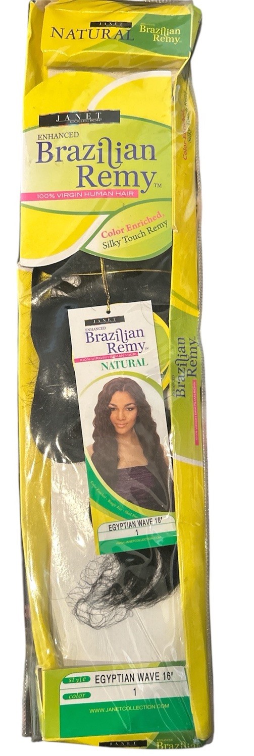 Janet Collection Enhanced Brazilian Remy hair Egyptian Wave 16’ Color 1