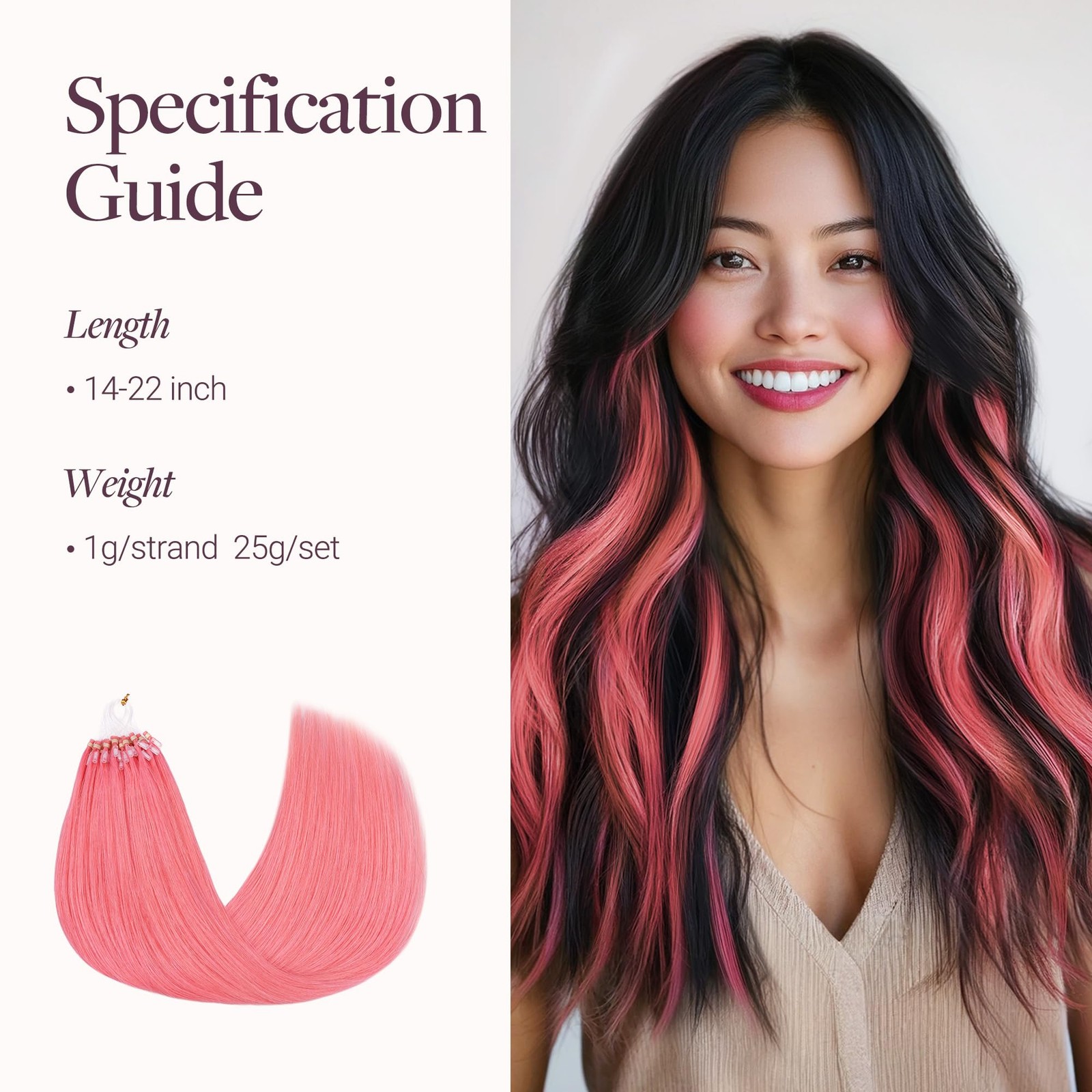 Micro Link Tip Hair Extensions Real Human Hair, 14inch 25g 25S, Cold Fusion M…
